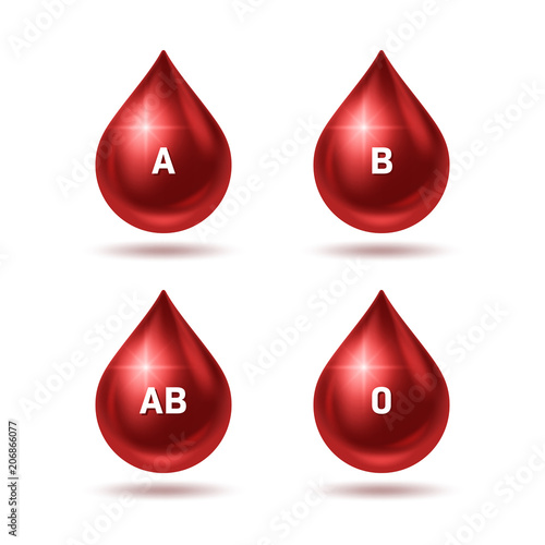 World blood donor day poster. Realistic blood drops. Vector Illustration