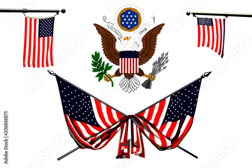 American Flag in motion on Independence Day, American Flag Day Vector