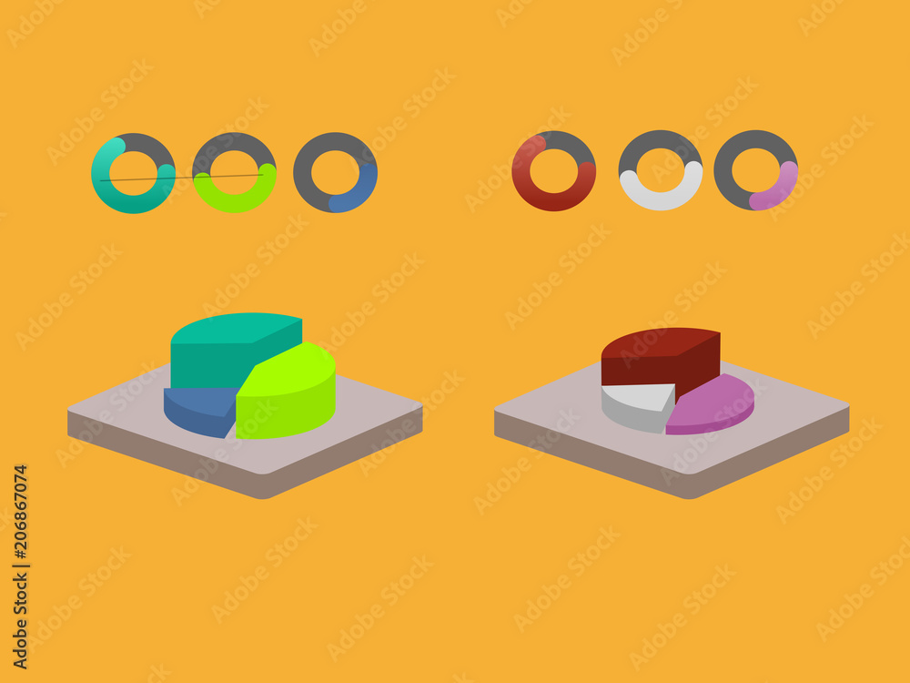 modern vector abstract pie chart infographic elements. modern vector abstract pie chart infographic elements.