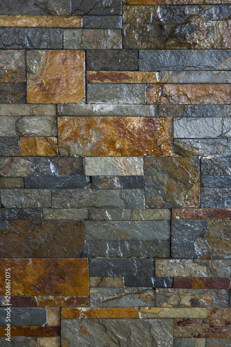 Colorful old stone wall