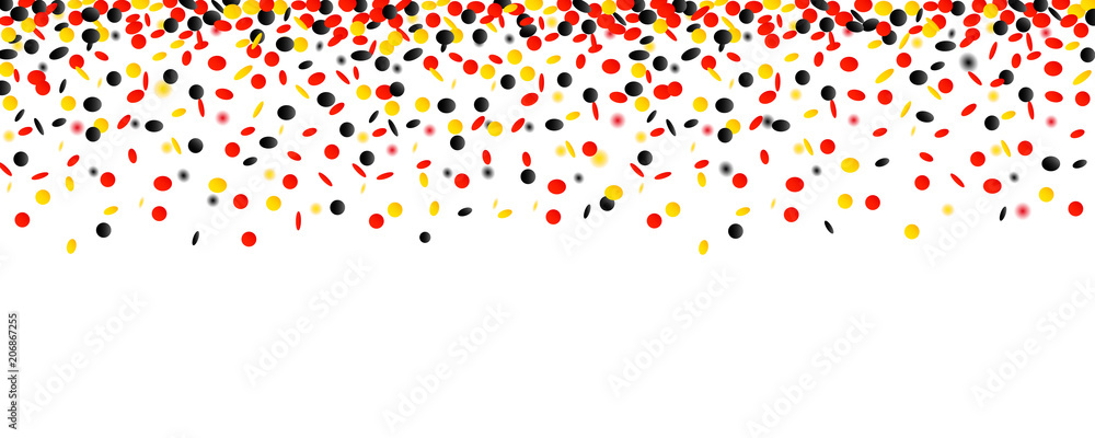 konfettiregen in deutschlandfarben