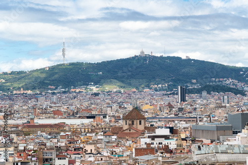 Beautiful aerial view of Barcelona skyline, Spain