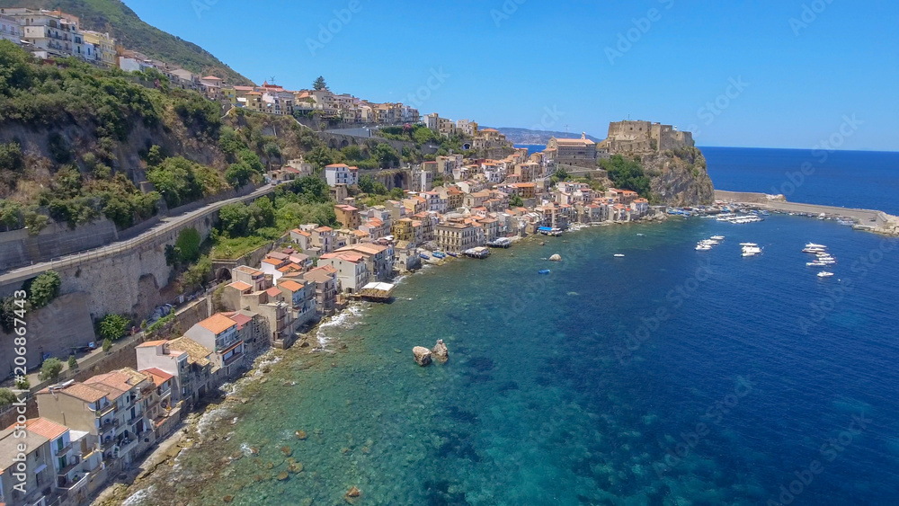 Amazing coastline of Calabria, aerial view