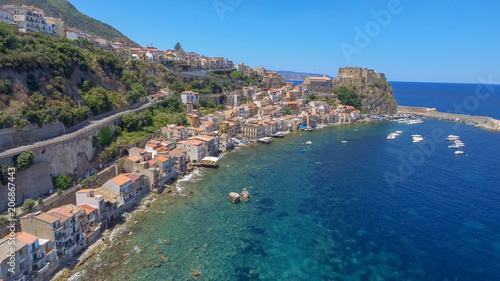 Fototapeta Naklejka Na Ścianę i Meble -  Amazing coastline of Calabria, aerial view