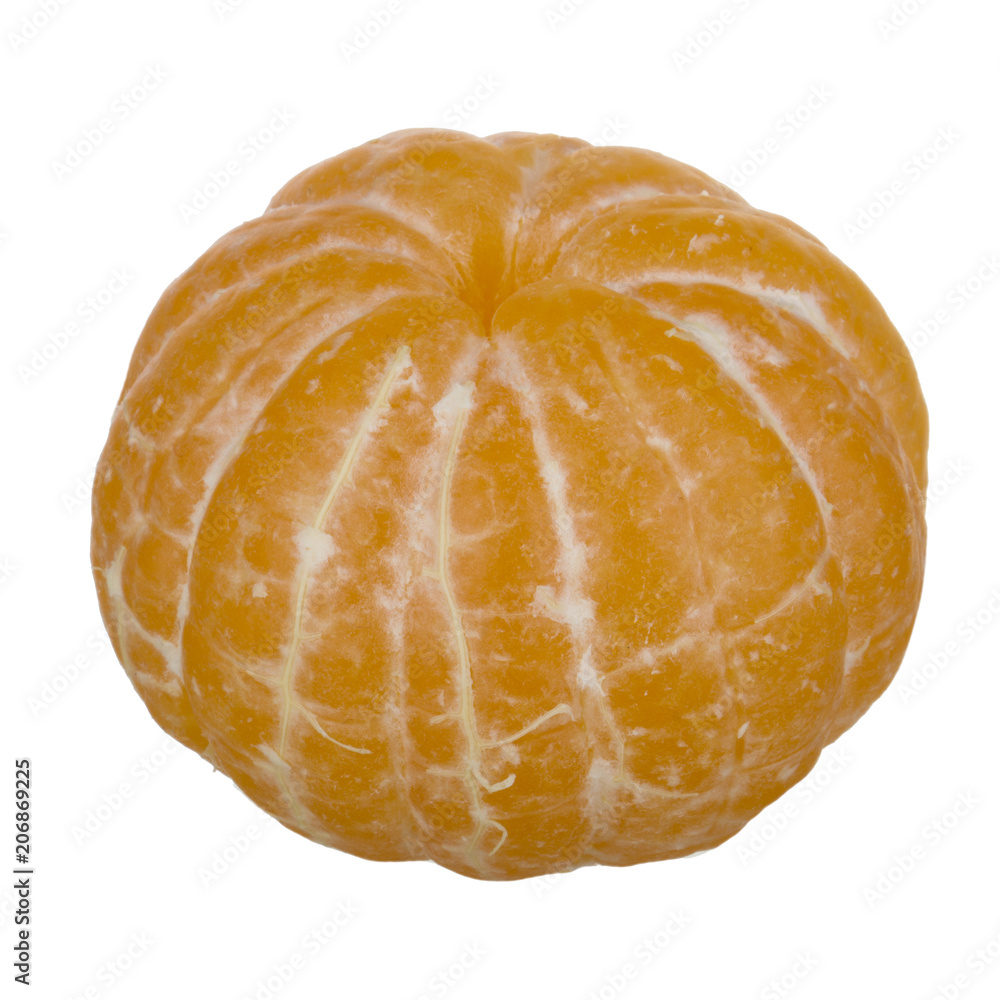 shelled tangerine isolated on white background shelled tangerine isolated on white background
