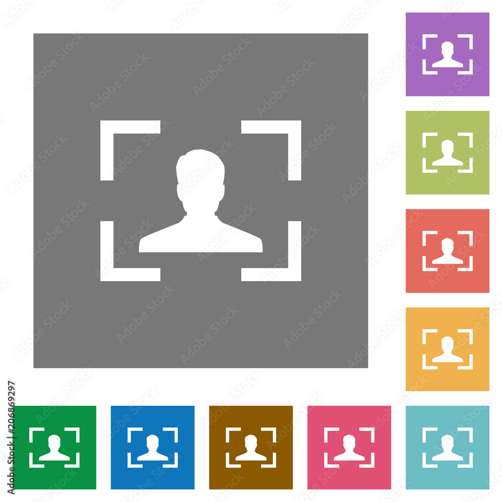 Camera portrait mode square flat icons Camera portrait mode square flat icons