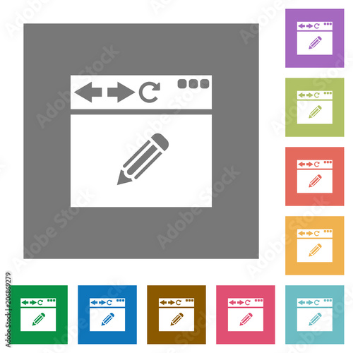Browser edit square flat icons