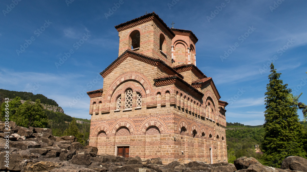 Church of Dmitry Solunsky  - famous landmark of Veliko Tarnovo, old capital of Bulgaria. Photo was taken at sunny spring day.
