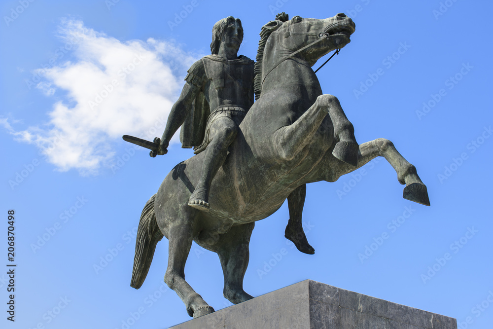 The statue of Alexander the Great on the beach of Thessaloniki The statue of Alexander the Great on the beach of Thessaloniki