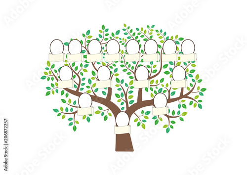 Fotografie, Tablou Family tree and nameplate. Vector illustration