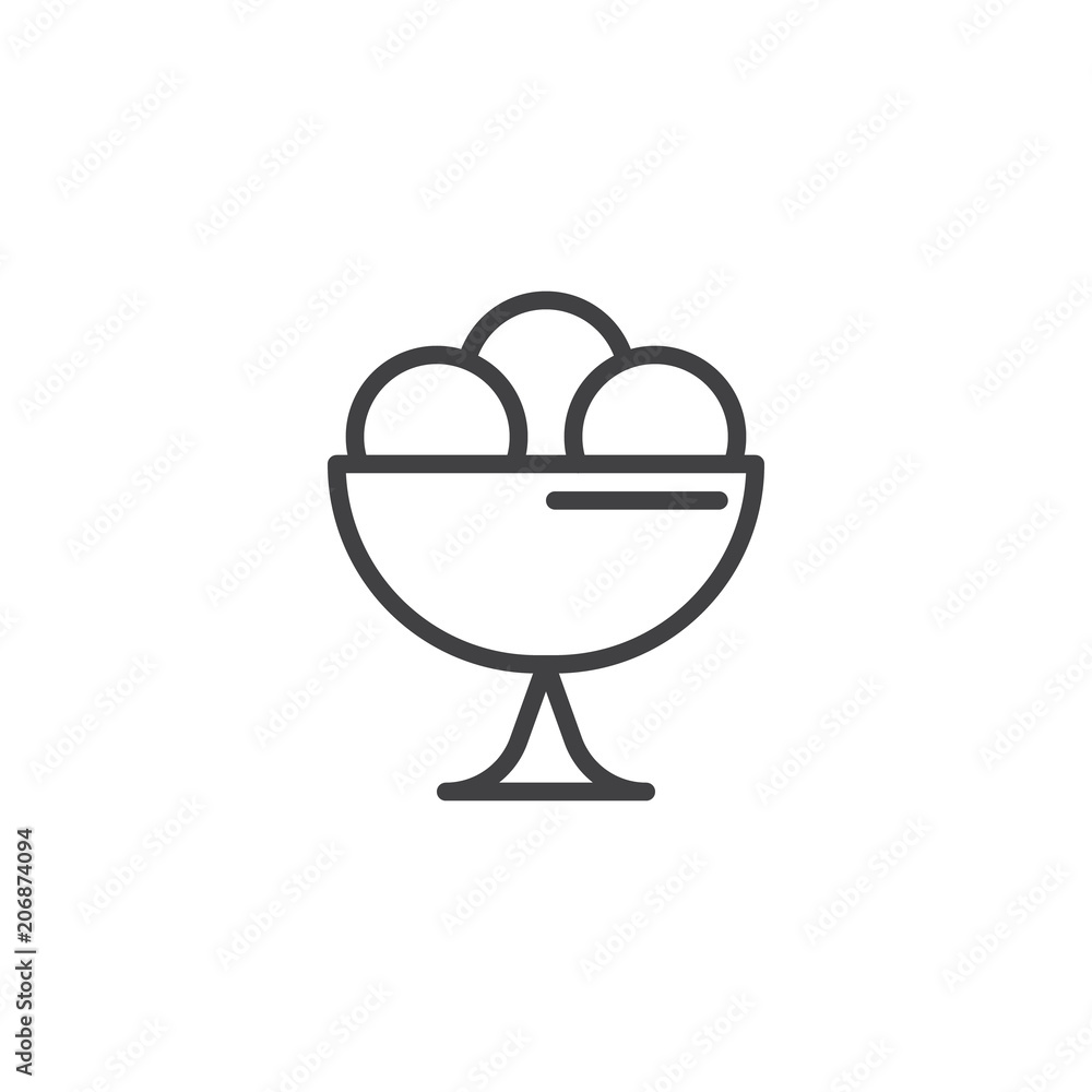 Ice cream scoops outline icon. linear style sign for mobile concept and web design. Summer dessert simple line vector icon. Symbol, logo illustration. Pixel perfect vector graphics Ice cream scoops outline icon. linear style sign for mobile concept and web design. Summer dessert simple line vector icon. Symbol, logo illustration. Pixel perfect vector graphics
