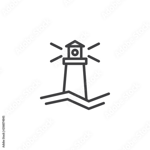 Lighthouse outline icon. linear style sign for mobile concept and web design. Beacon simple line vector icon. Symbol, logo illustration. Pixel perfect vector graphics