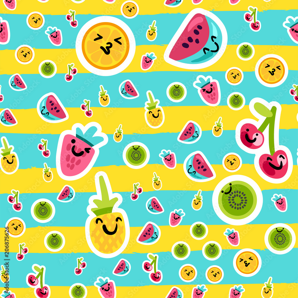 Fototapeta premium Summer Fruits Patterns