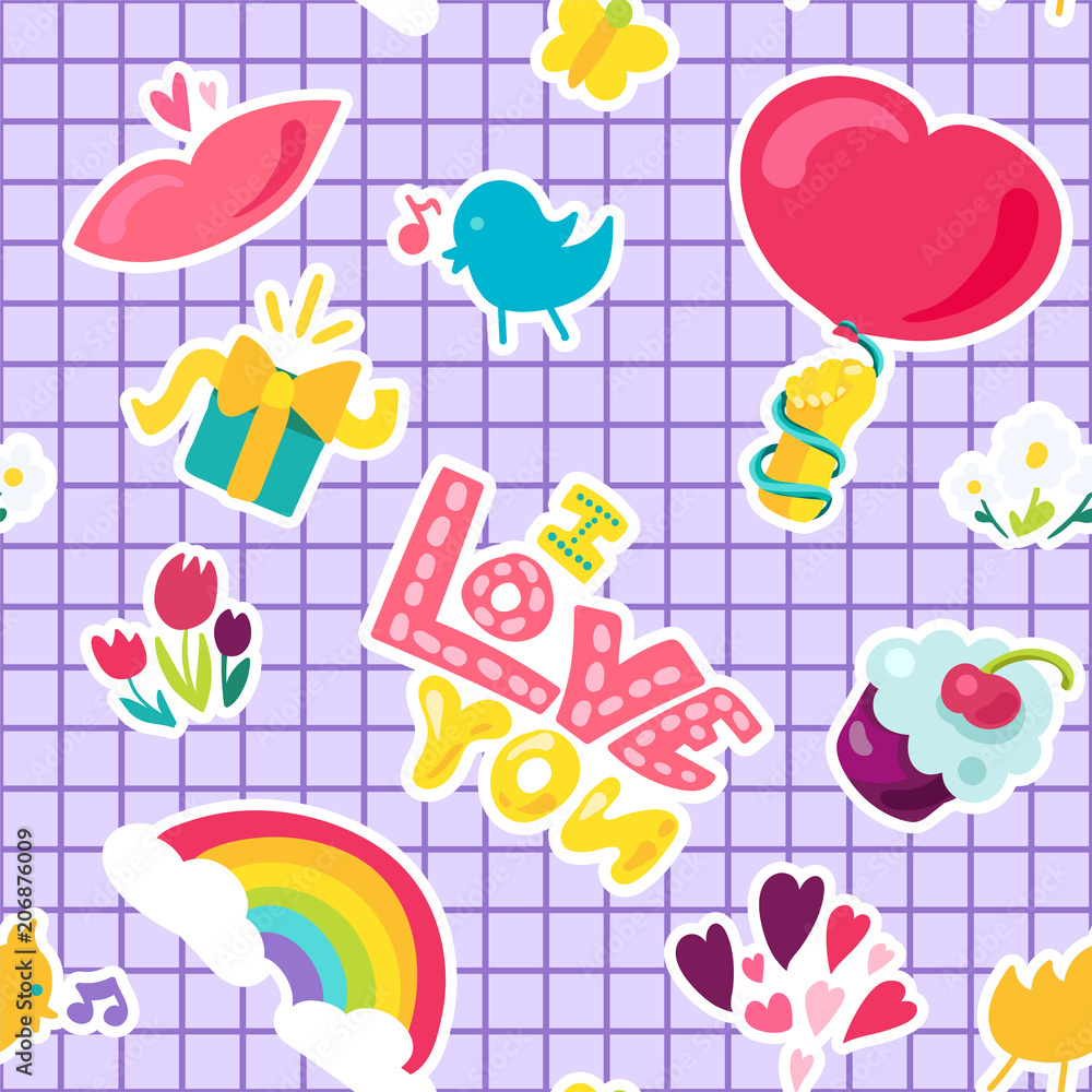 Vector Romantic Love Seamless Pattern Vector Romantic Love Seamless Pattern