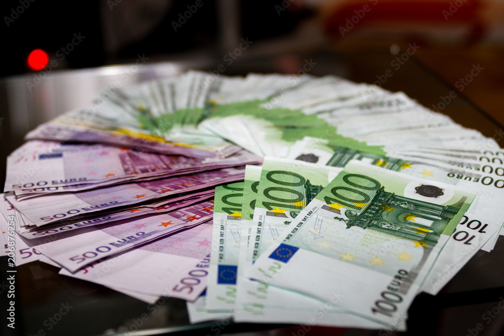 Euro Geldscheine Stappel