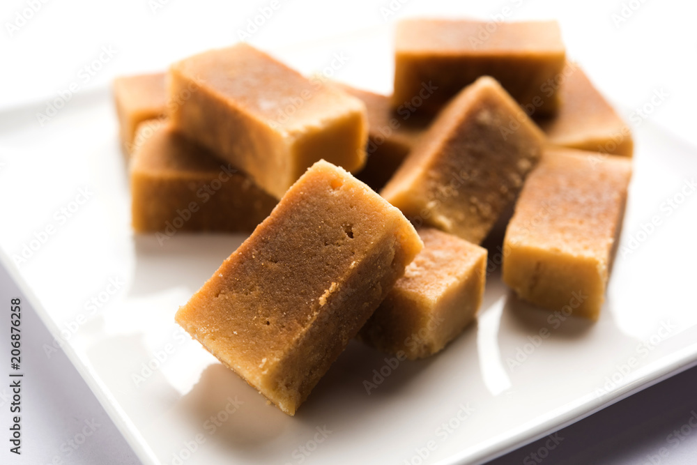 Mysore pak or Mysuru Paaka is south indian cake like sweet Mysore pak or Mysuru Paaka is south indian cake like sweet