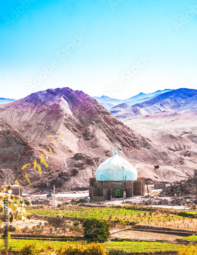 Mosque by abonded village of Kharanaq - Iran photo