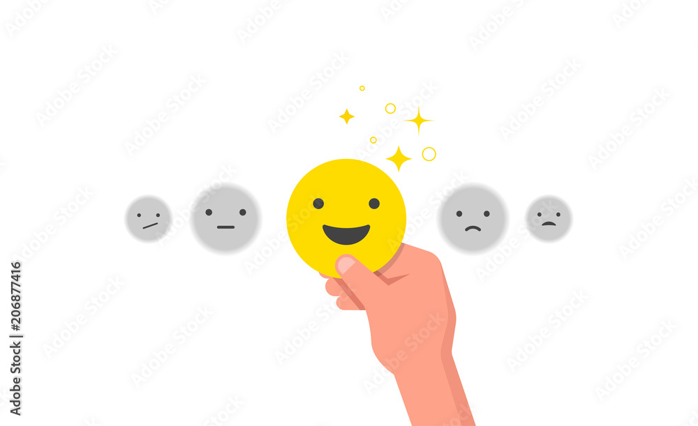 Happy customer, satisfaction clients, concept design Happy customer, satisfaction clients, concept design