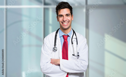 Portrait of a smiling handsome doctor