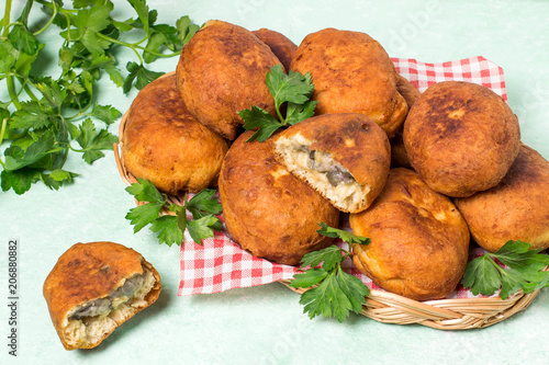 Delicious fried patties with eggplant and cheese