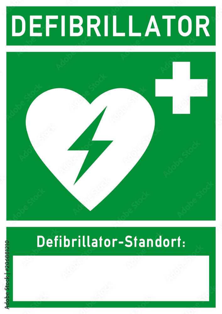 nrs31 NewRescueSign nrs - Defibrillator - ks313 Kombi-Schild