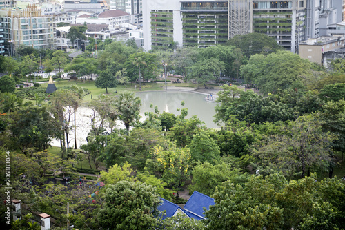 Bencha Siri Park, park in the heart of Bangkok, Thailand. There are trees and is the resting place of the community