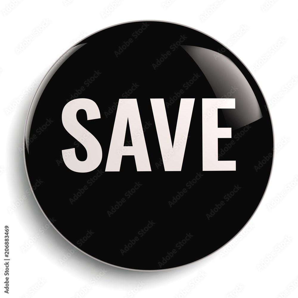 Save Black Round Symbol Isolated Save Black Round Symbol Isolated