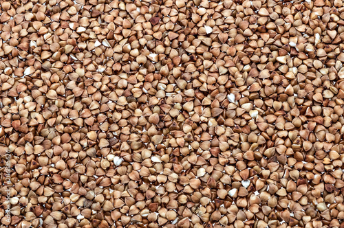 Background of buckwheat groats on all images.