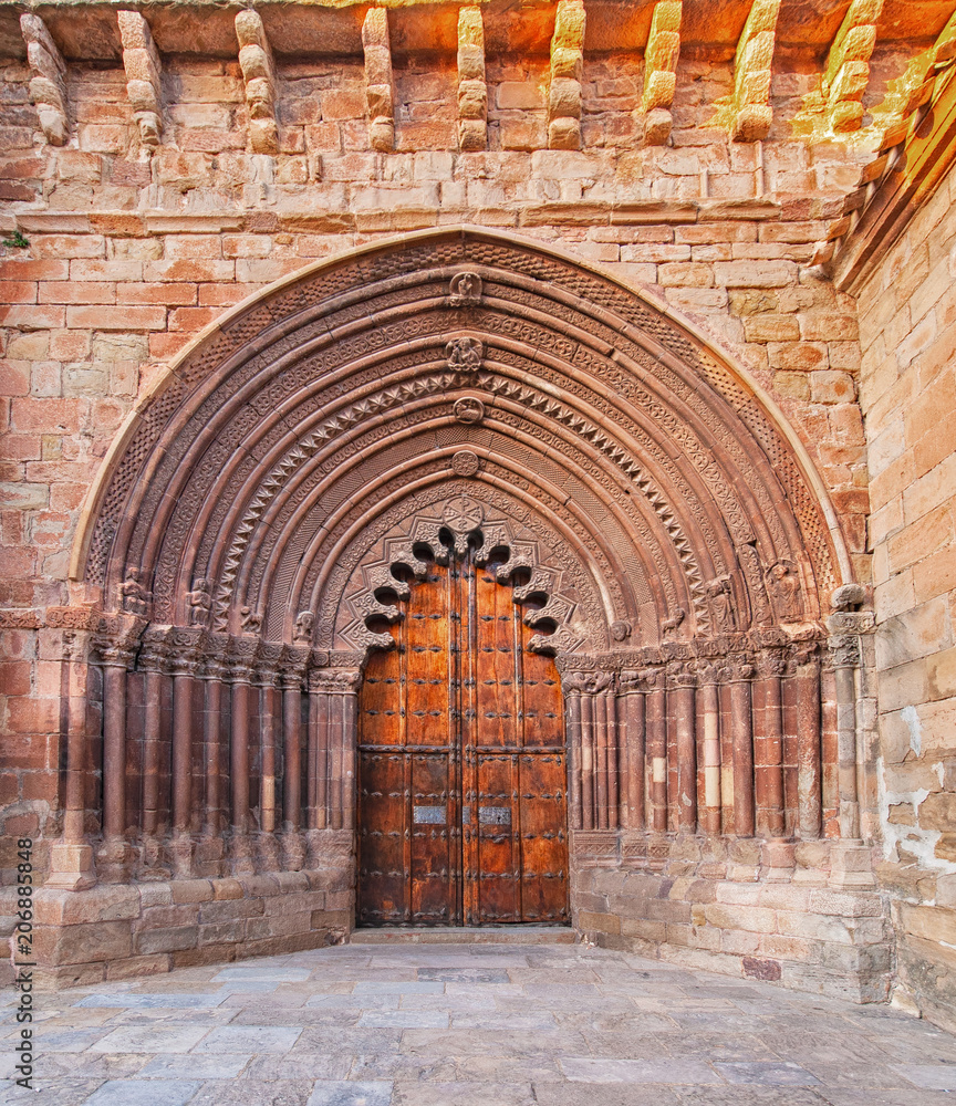 Fototapeta premium Gate of a medieval church in Spain
