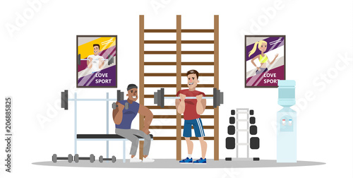 Gym rooms interior.