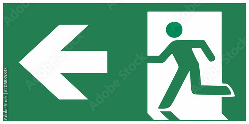 emergency exit sign  left - emergeny exit vector illustration