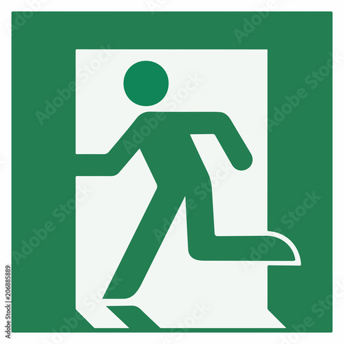 emergency exit sign  left - emergeny exit vector illustration