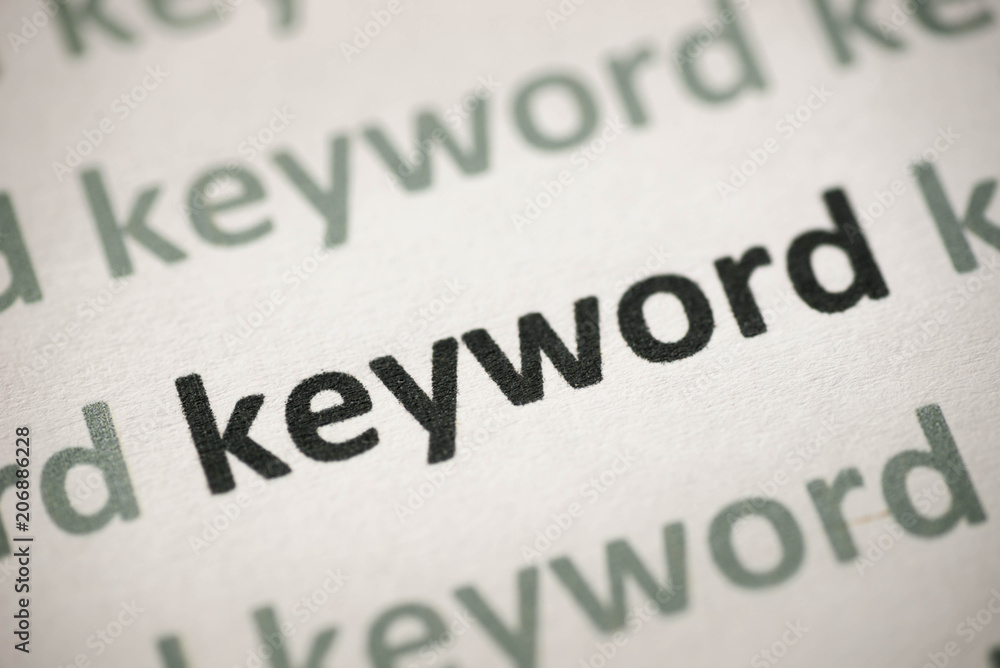 word keyword printed on paper macro word keyword printed on paper macro