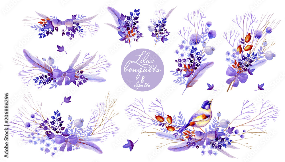 Lilac bouquet cliparts