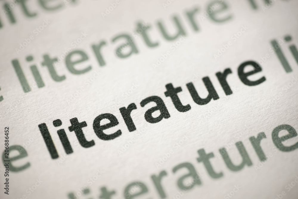 word literature printed on paper macro word literature printed on paper macro