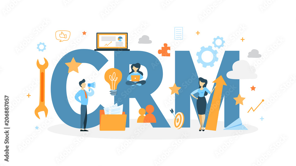 CRM concept illustration. CRM concept illustration.