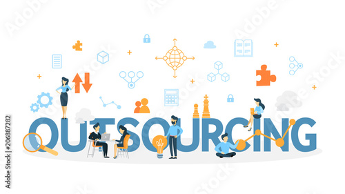 Outsourcing concept illustration.