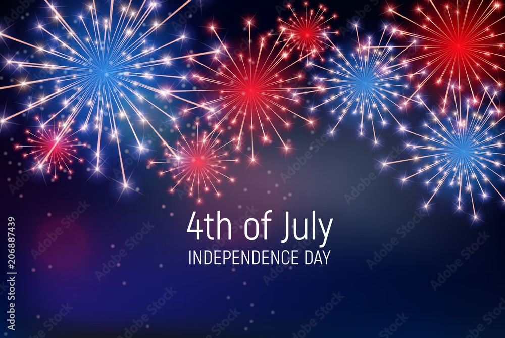 Fourth of July, Independence day of the United States. Happy Birthday America. Vector Illustration - obrazy, fototapety, plakaty 