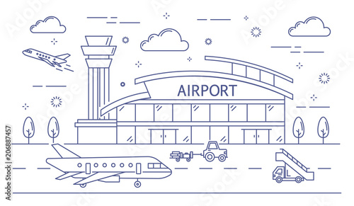Airport line building.