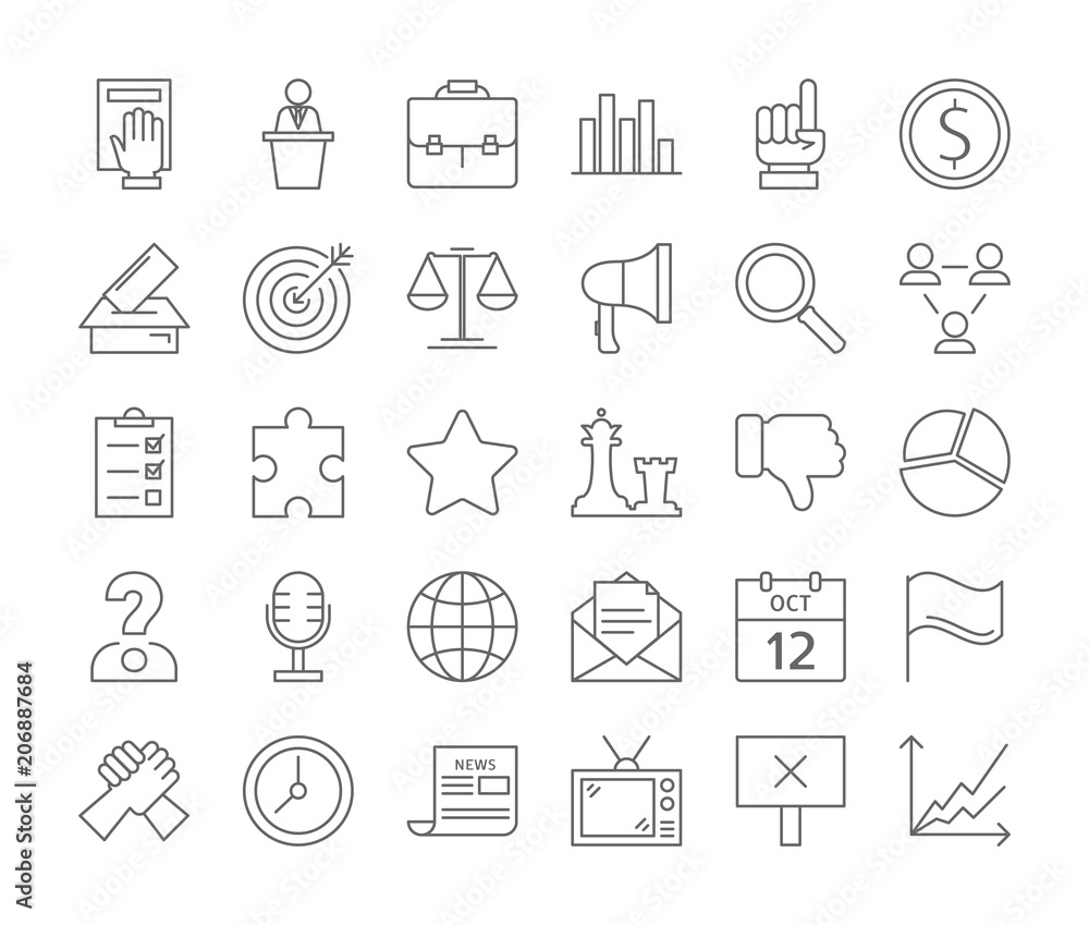 Politics icons set. Politics icons set.