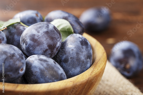 ripe plums in a plate