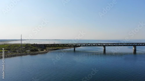 Wallpaper Mural Aerial view of modern Oresund Bridge, sea bridge between Denmark and Sweden (Copenhagen and Malmo), clear blue sky - seascape of Baltic Sea, Scandinavia from above, Europe Torontodigital.ca