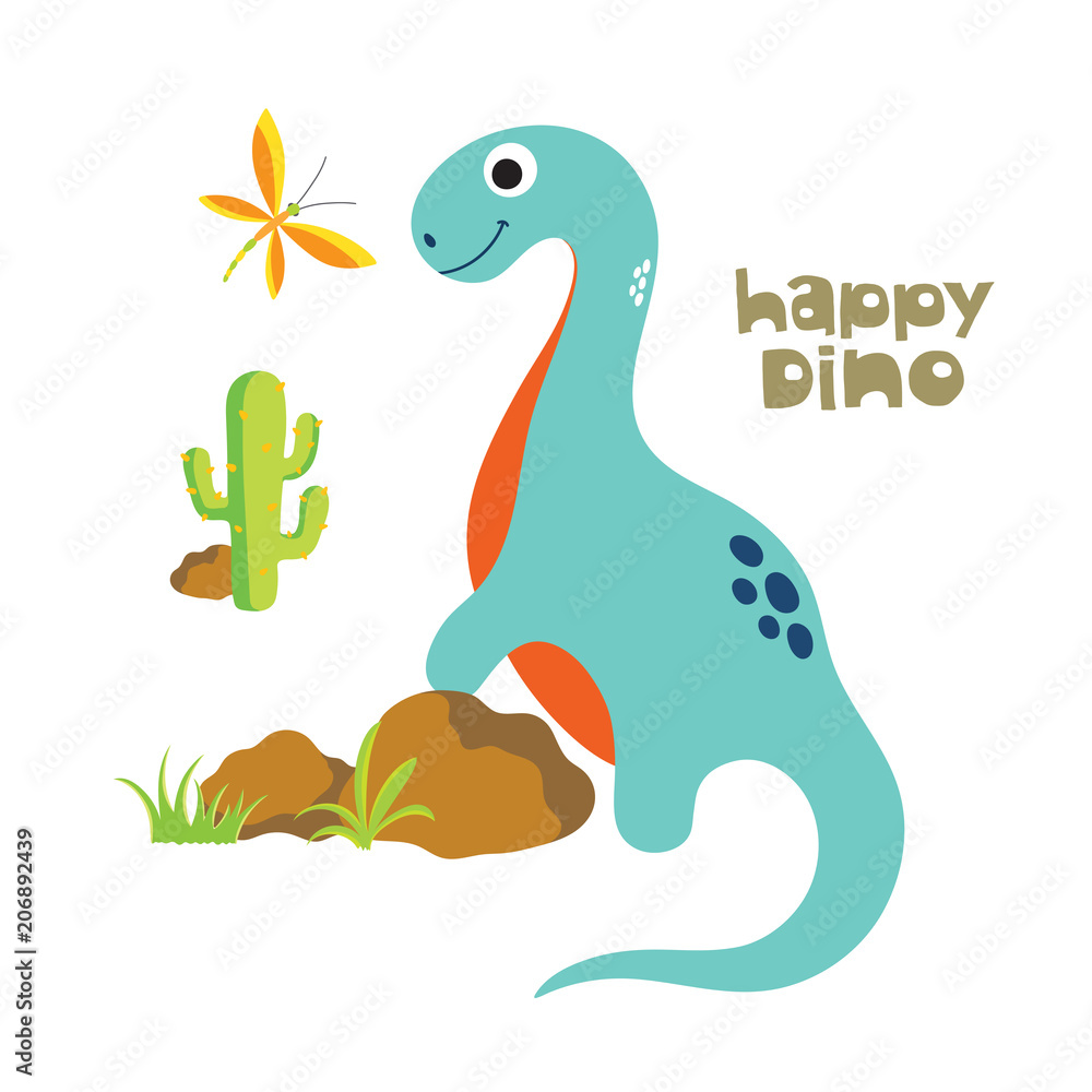 Naklejka premium Cute dino illustration