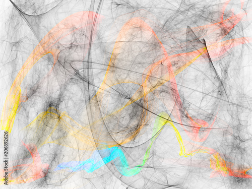 Abstract colorful smoke on colour & black background, darkness concept