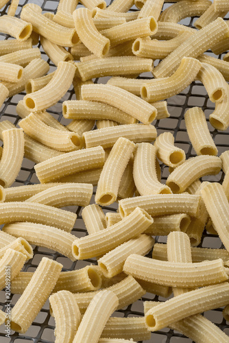 Macaroni pasta in drying