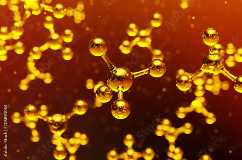 Abstract oil structure. Science background. 3d illustration.