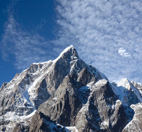 Cholatse mount in Sagarmatha National park, Nepal Himalayas photo