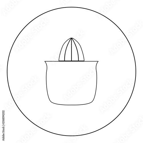 Juicer squeezer black icon in circle vector illustration isolated .