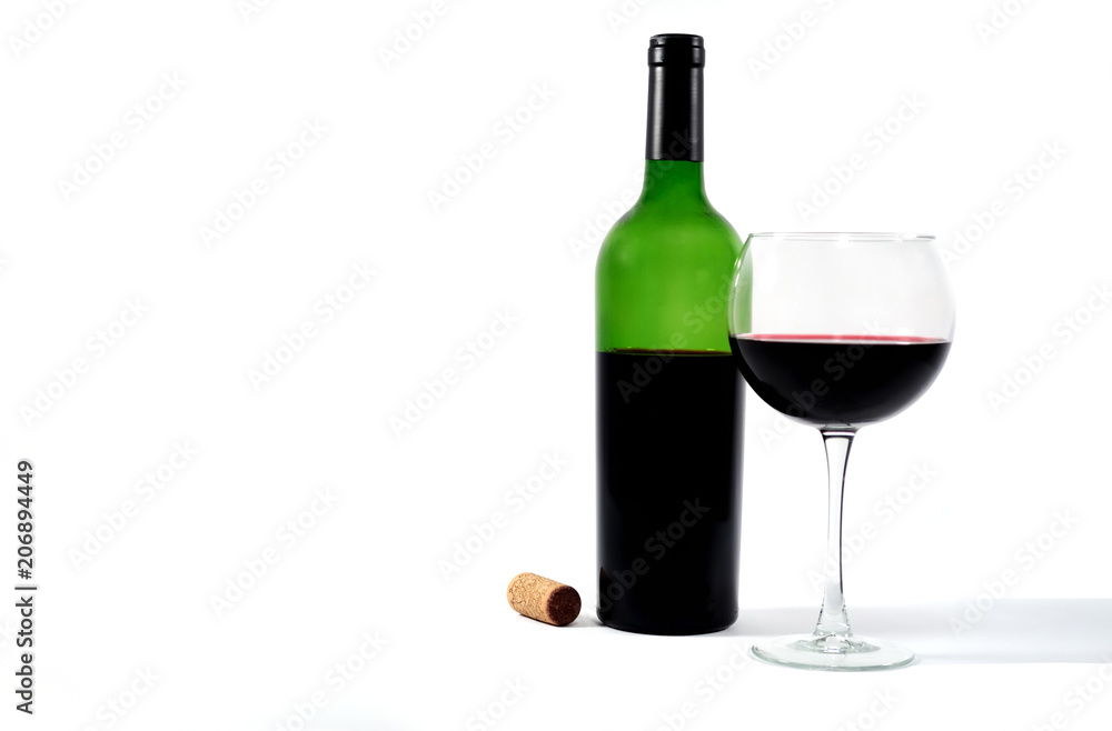 Bottle and glass of red wine Bottle and glass of red wine