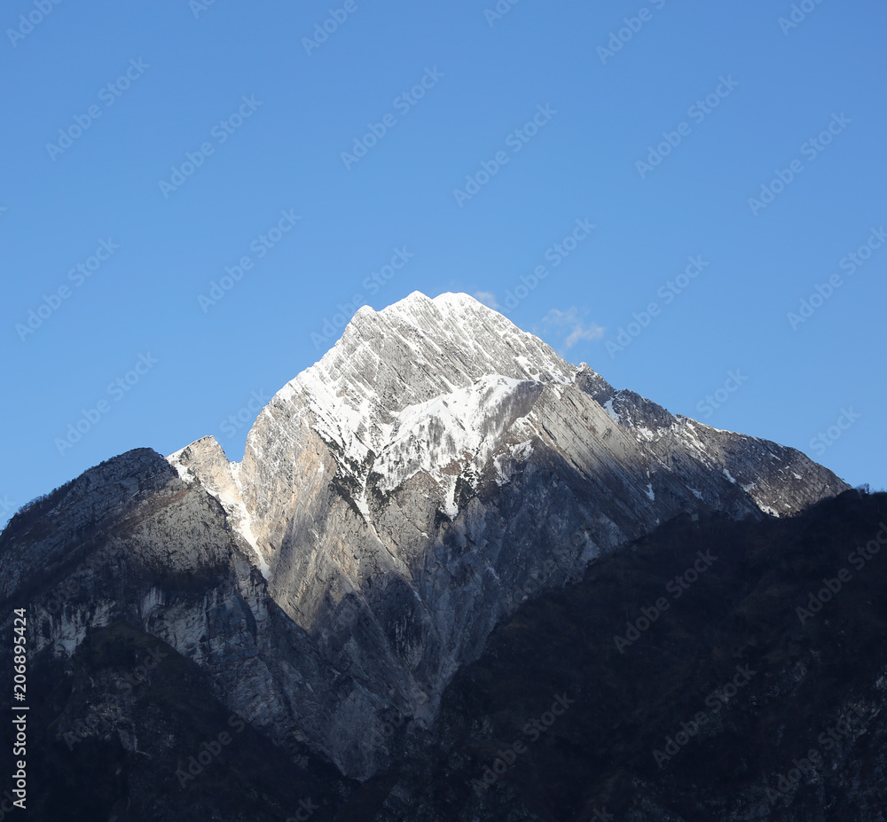 High mountain called Amariana in the Carnic Alps in Italy